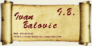 Ivan Balović vizit kartica